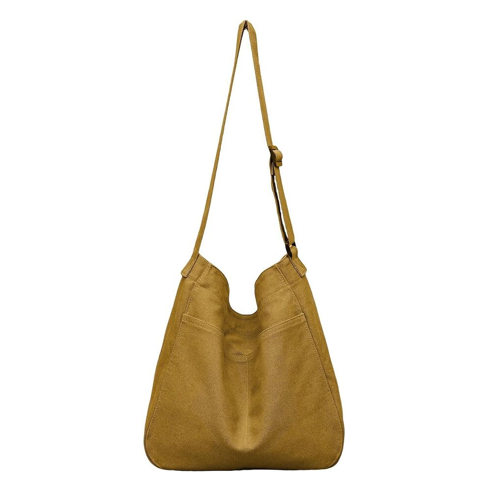Canvas Tote Bag Casual Hobo Crossbody Shoulder Bag for Women and Men
